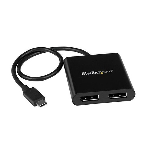 StarTech.com® MSTCDP122DP USB-C to DisplayPort Male/Female Multi-Monitor Splitter, Black (65dcf2dbe8837636b11a0f58_ud)
