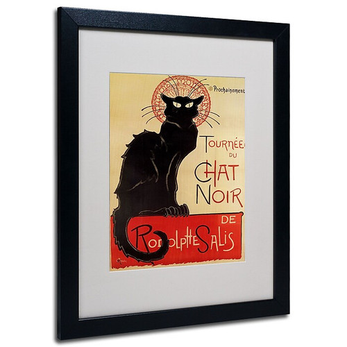 Trademark Fine Art Theophile Steinlen 'Tournee du Chat Noir' Matted Art Black Frame 16x20 Inches (65dcf2e1e8837636b11a0fb7_ud)