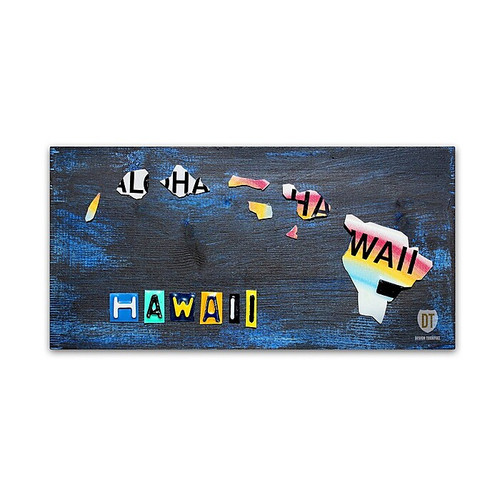 Trademark Fine Art ''Hawaii State Map'' by Design Turnpike 12" x 24" Canvas Art (ALI1249-C1224GG)