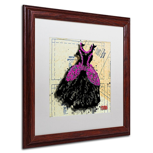Trademark Roderick Stevens "Black n Purple Swirls" Art, White Matte With Wood Frame, 16" x 16" (65dcf316e8837636b11a11e3_ud)