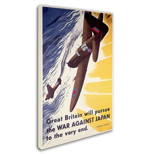 Trademark "Great Britain Will Pursue War Against.." Gallery-Wrapped Canvas Art, 12" x 19" (65dcf37ce8837636b11a1541_ud)