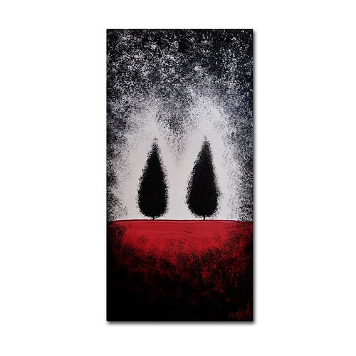 Trademark Fine Art ''Trees on Red'' by Nicole Dietz 10" x 19" Canvas Art (ND102-C1019GG)