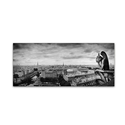 Trademark Fine Art ''Boring in Paris'' by Moises Levy 8" x 19" Canvas Art (ALI1068-C819GG)
