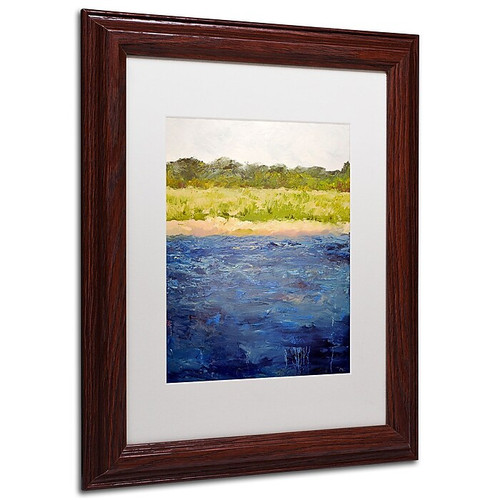Trademark Michelle Calkins "Coastal Dunes" Art, White Matte With Wood Frame, 11" x 14" (65dcf3efe8837636b11a176f_ud)