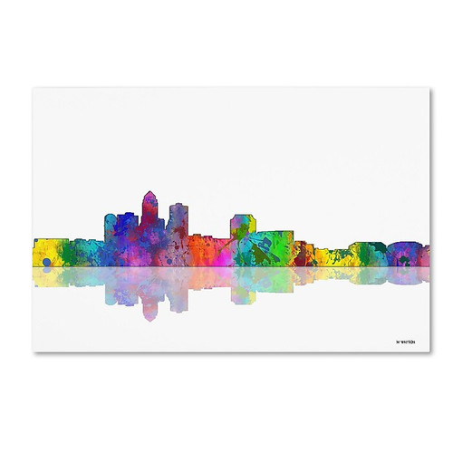 Trademark Fine Art ''Des Moines Iowa'' by Marlene Watson 16" x 24" Canvas Art (MW0049-C1624GG)