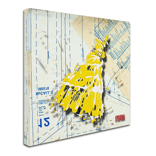 Trademark Roderick Stevens "Shoulder Dress Yellow n White" Gallery-Wrapped Canvas Art, 14" x 14" (65dcf468e8837636b11a199d_ud)