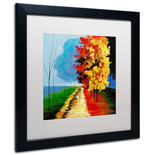 Trademark Ricardo Tapia "Walk in the Park"Canvas Art, White Matte W/Black Frame, 16" x 16" (65dcf476e8837636b11a19d8_ud)