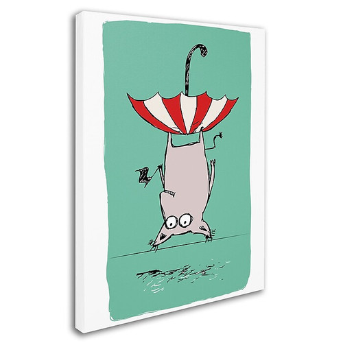 Trademark Carla Martell "Upside Down Animal" Gallery-Wrapped Canvas Art, 35" x 47" (65dcf476e8837636b11a19db_ud)