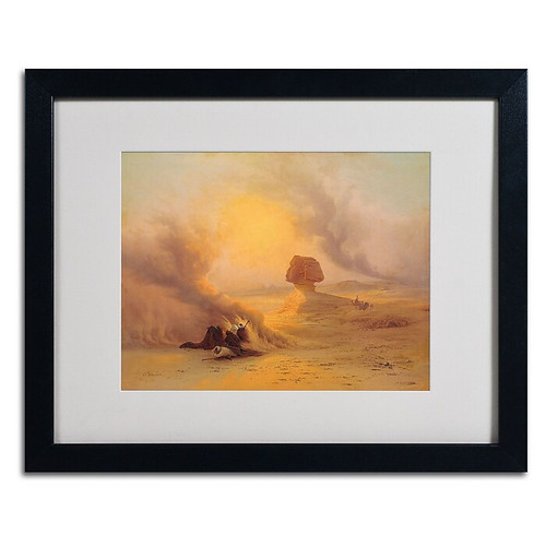 Trademark Johann Frey "Caravan Caught in Sinum Wind" Art, White Matte With Black Frame, 16" x 20" (65dcf585e8837636b11a1e2d_ud)