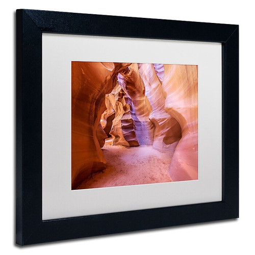 Trademark Pierre Leclerc "Upper Antelope Canyon" Art, White Matte W/Black Frame, 11" x 14" (65dcf59ee8837636b11a1eac_ud)