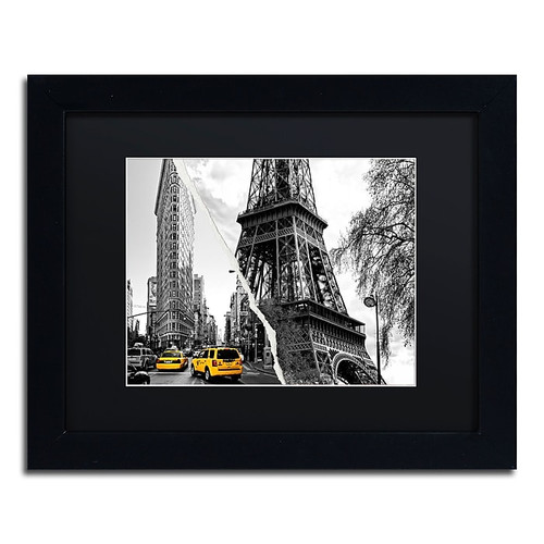 Trademark Fine Art ''Paris New York'' by Philippe Hugonnard 11" x 14" Black Matted Black Frame (PH0106-B1114BMF)