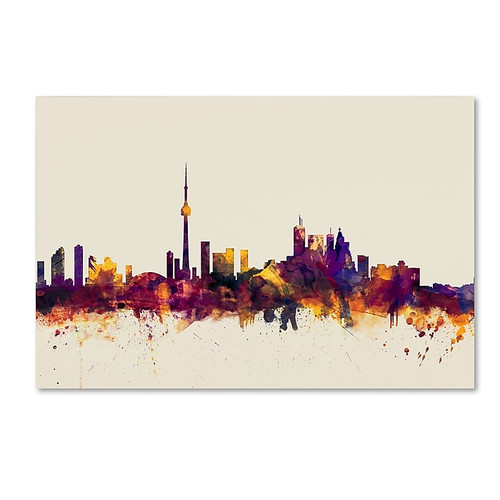 Trademark Fine Art ''Toronto Canada Skyline'' by Michael Tompsett 22" x 32" Canvas Art (MT0808-C2232GG)