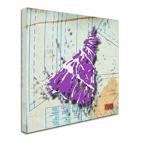 Trademark Roderick Stevens "Shoulder Dress Purple n White" Gallery-Wrapped Canvas Art, 14" x 14" (65dcf5fee8837636b11a202c_ud)