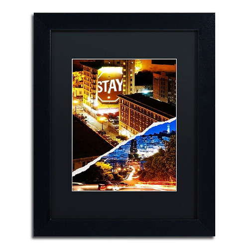 Trademark Fine Art ''One night in San Francisco'' by Philippe Hugonnard 11" x 14" Black Matted Black Frame (PH0132-B1114BMF)