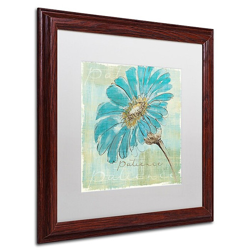 Trademark Chris Paschke "Spa Daisies II" Art, White Matte With Wood Frame, 16" x 16" (65dcf617e8837636b11a209b_ud)