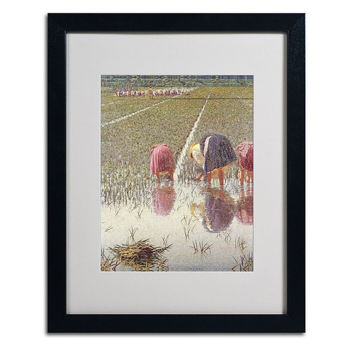 Trademark Angelo Morbelli "For Eighty Pennies" Art, White Matte With Black Frame, 16" x 20" (65dcf63ce8837636b11a2140_ud)