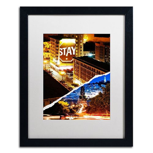 Trademark Fine Art ''One night in San Francisco'' by Philippe Hugonnard 16" x 20" White Matted Black Frame (PH0132-B1620MF)