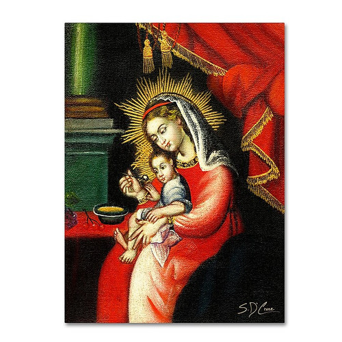 Trademark Fine Art Sergio Cruze 'The Virgin and Son I' 14" x 19" Canvas Stretched (190836012367)