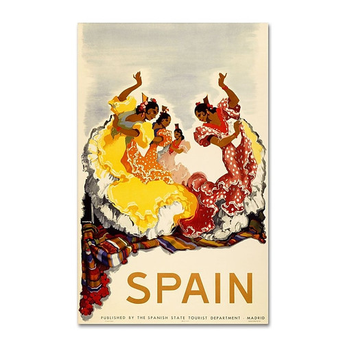 Trademark Fine Art 19" x 12" Wooden Frame Spain-Women Dancing (65dcf658e8837636b11a21cc_ud)