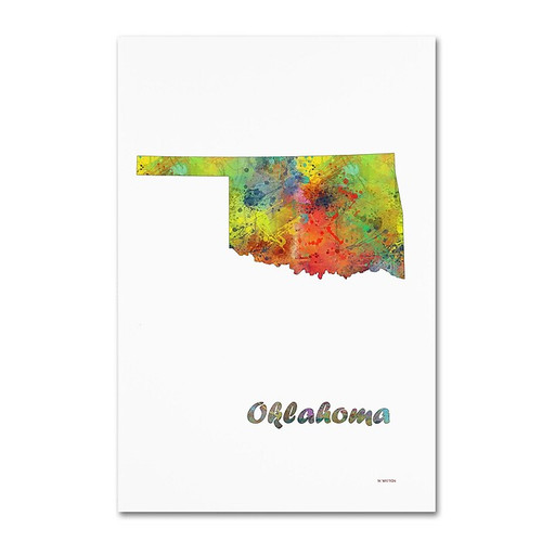 Trademark Fine Art Marlene Watson 'Ohio State Map-1' 12" x 19" Canvas Stretched (190836217182)