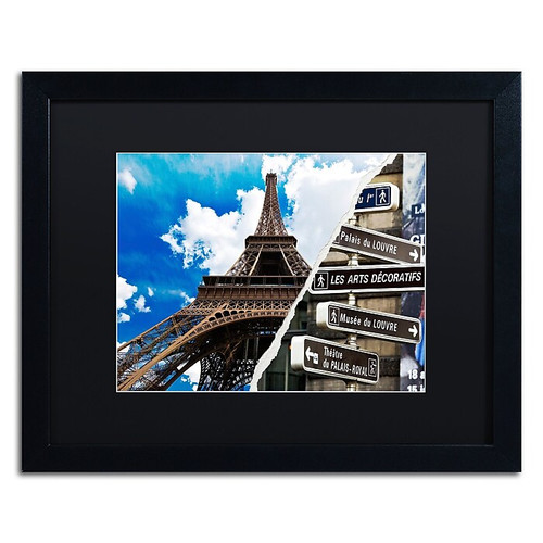 Trademark Fine Art ''Afternoon in Paris'' by Philippe Hugonnard 16" x 20" Black Matted Black Frame (PH0102-B1620BMF)