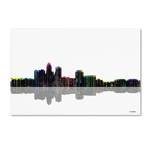 Trademark Fine Art ''Des Moines Iowa'' by Marlene Watson 22" x 32" Canvas Art (MW0050-C2232GG)