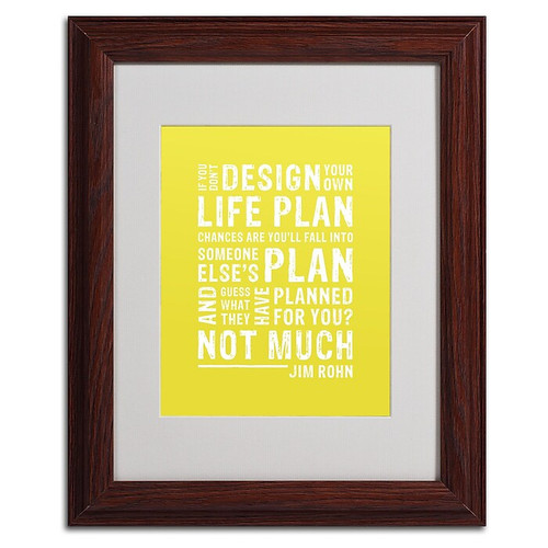 Trademark Megan Romo "Design Your Own Life II" Art, White Matte W/Wood Frame, 11" x 14" (65dcf70de8837636b11a24db_ud)