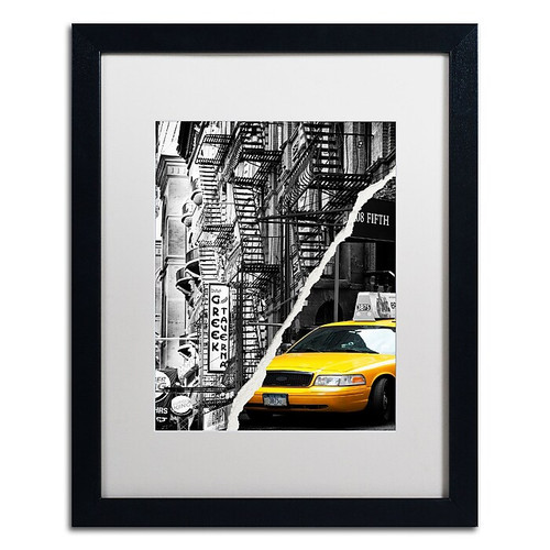 Trademark Fine Art ''Live in New York'' by Philippe Hugonnard 16" x 20" White Matted Black Frame (PH0086-B1620MF)