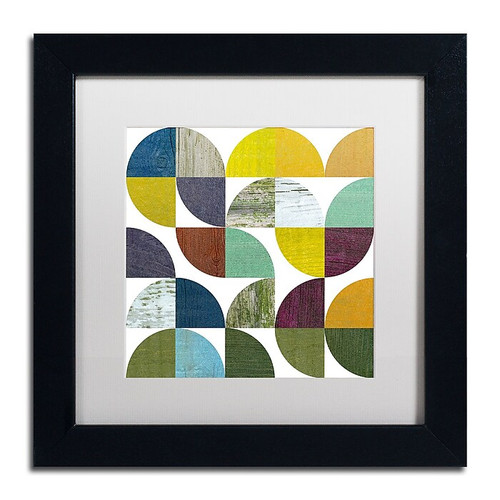 Trademark Fine Art Michelle Calkins 'Rustic Rounds 3.0' 11" x 11" Matted Framed (190836101559)