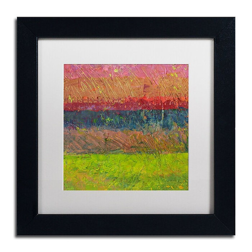 Trademark Fine Art Michelle Calkins 'Lake and Hills' 11" x 11" Matted Framed (190836069873)