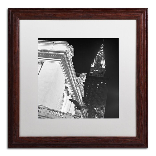 Trademark Fine Art ''New York 003'' by Moises Levy 16" x 16" White Matted Wood Frame (ALI1071-W1616MF)