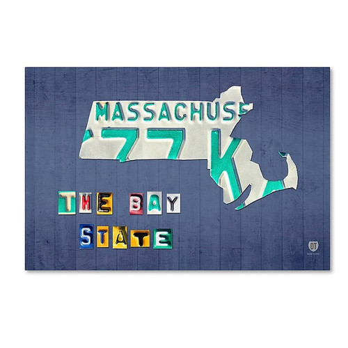 Trademark Fine Art ''Massachusetts License Plate'' by Design Turnpike 16" x 24" Canvas Art (ALI1273-C1624GG)