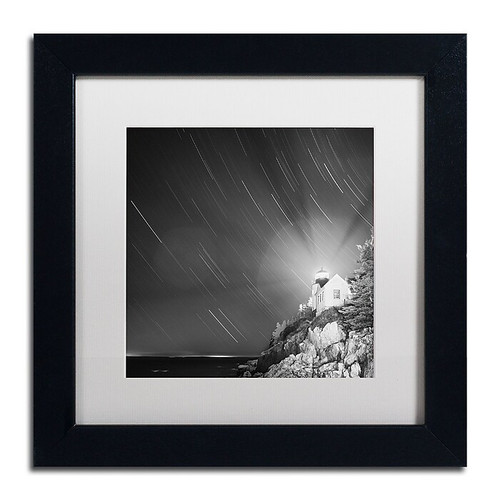 Trademark Fine Art ''Bass Harbor Sky'' by Moises Levy 11" x 11" White Matted Black Frame (ALI1064-B1111MF)