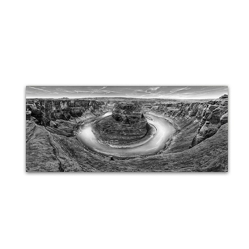 Trademark Fine Art ''Horseshoe Bend BW'' by Moises Levy 10" x 24" Canvas Art (ALI1134-C1024GG)