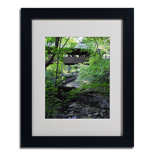 Trademark Monica Fleet "Latent Bridge" Art, White Matte W/Black Frame, 11" x 14" (65dcf7f7e8837636b11a28c2_ud)