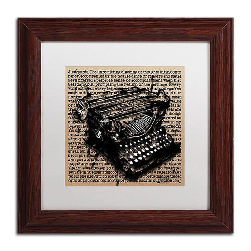 Trademark Fine Art Roderick Stevens 'Three-Quarter Typewriter' 11 x 11 (RS989-W1111MF)