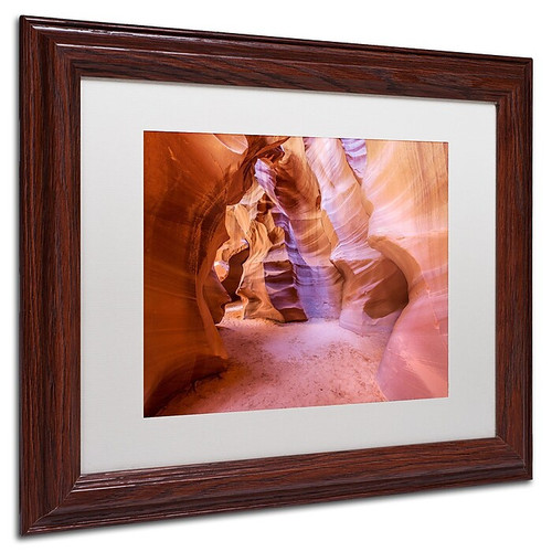 Trademark Pierre Leclerc "Upper Antelope Canyon" Art, White Matte W/Wood Frame, 11" x 14" (65dcf82fe8837636b11a29ca_ud)