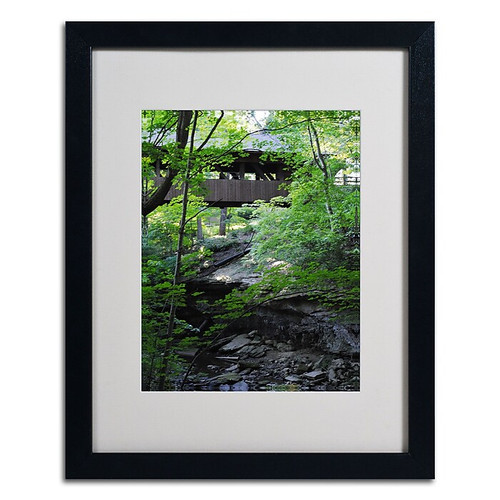 Trademark Monica Fleet "Latent Bridge" Art, White Matte W/Black Frame, 16" x 20" (65dcf82fe8837636b11a29cb_ud)