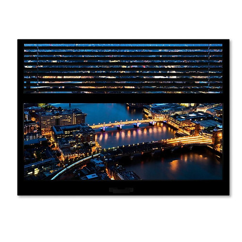 Trademark Fine Art ''Window View London by Night 6'' by Philippe Hugonnard 24" x 32" Canvas Art (PH0051-C2432GG)