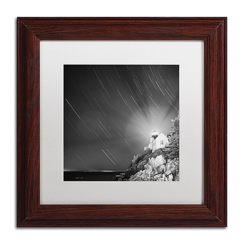 Trademark Fine Art ''Bass Harbor Sky'' by Moises Levy 11" x 11" White Matted Wood Frame (ALI1064-W1111MF)