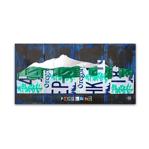 Trademark Fine Art ''Portland Skyline License Plate'' by Design Turnpike 16" x 32" Canvas Art (ALI1282-C1632GG)