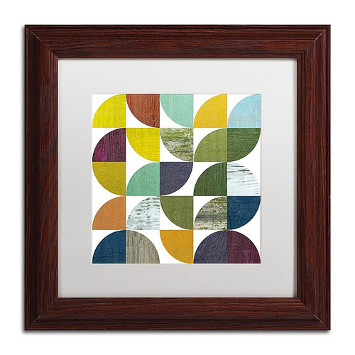 Trademark Fine Art Michelle Calkins 'Rustic Rounds 1.0' 11" x 11" Matted Framed (190836101368)