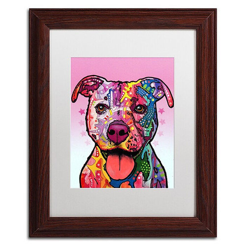 Trademark Fine Art Dean Russo 'Cherish The Pitbull' 11" x 14" Matted Framed Art Print (190836146550)