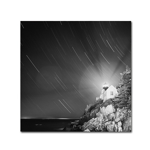 Trademark Fine Art ''Bass Harbor Sky'' by Moises Levy 14" x 14" Canvas Art (ALI1064-C1414GG)