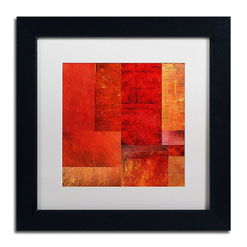 Trademark Fine Art Michelle Calkins 'Essence of Red' 11" x 11" Matted Framed (190836071470)