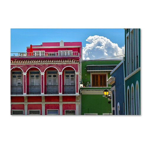 Trademark Fine Art CATeyes 'Old San Juan 10' 12" x 19" Canvas Stretched (190836039494)