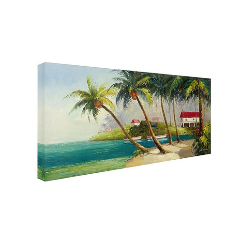 Trademark Victor Giton "Caribean Bay" Gallery-Wrapped Canvas Art, 10" x 19" (65dcf96ee8837636b11a2fab_ud)