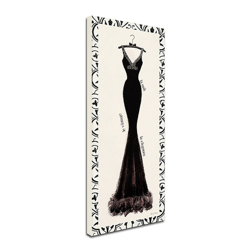 Trademark Emily Adams "Couture Noir Original I with Border" Gallery-Wrapped Canvas Art, 8" x 19" (65dcf9aae8837636b11a309e_ud)