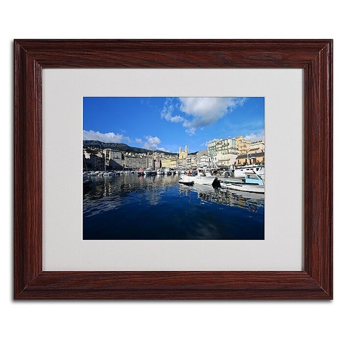 Trademark Philippe Sainte-Laudy "Bastia-Corsica" Art, White Matte With Wood Frame, 11" x 14" (65dcf9fce8837636b11a3223_ud)