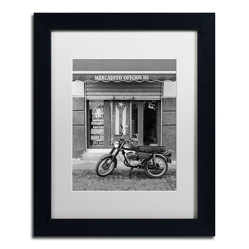 Trademark Fine Art ''Mercadito Oficios'' by Moises Levy 11" x 14" White Matted Black Frame (ALI1108-B1114MF)